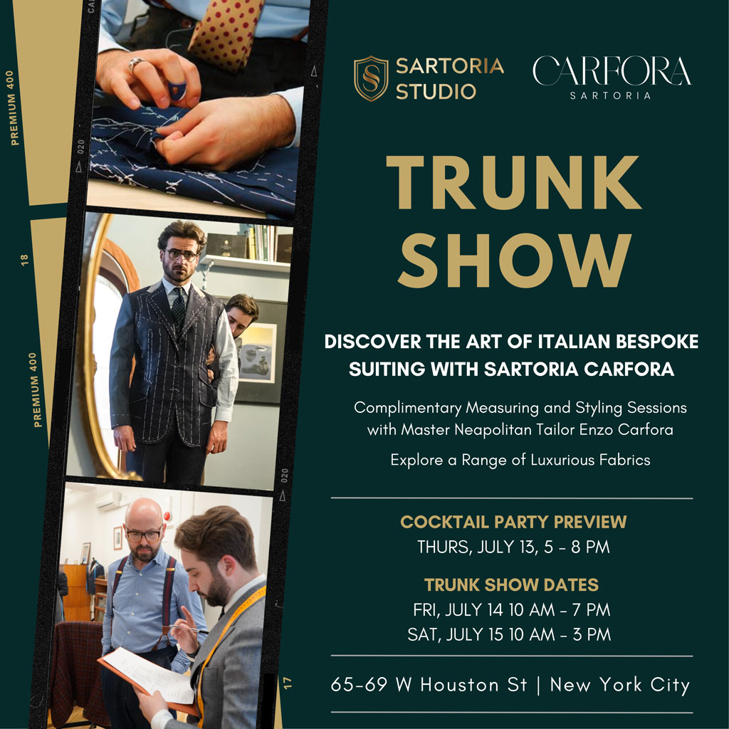 Sartoria Studio Enzo Carfora Bespoke Suiting Trunk Show Invite NYC