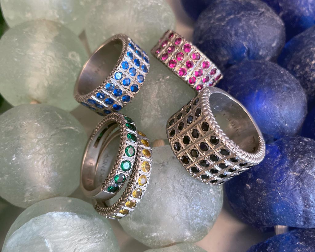 Burkindy fine jewelry rings at Sartoria Studio in Manhattan
