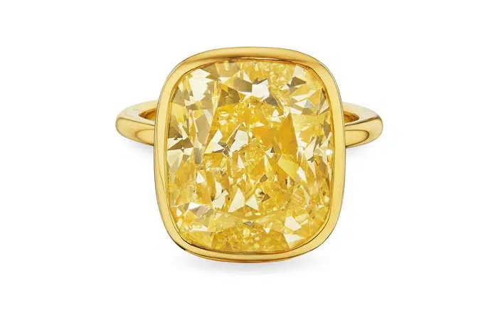 "Solaria" Fancy Yellow Cushion Cut Diamond Ring
