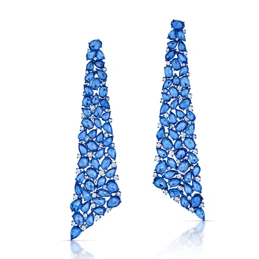 22.62 Carat Sapphire and Diamond Earrings