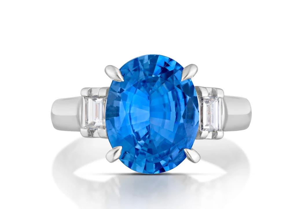 3.42 Carat Sapphire and Diamond Ring