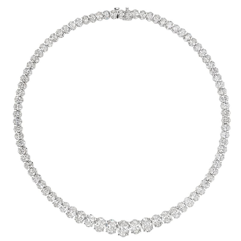 Reviere Oval Shape Diamond Necklace