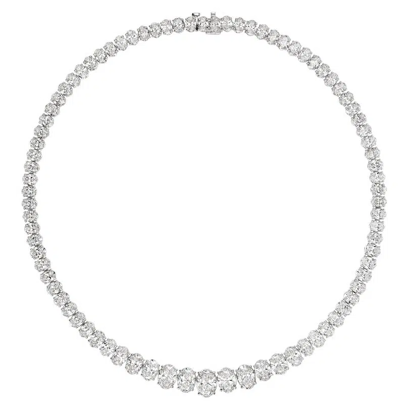 Reviere Oval Shape Diamond Necklace