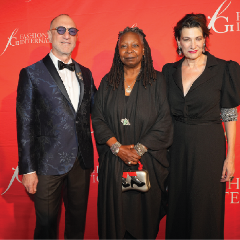 Gary Wassner, Whoopi Goldberg, and Maryanne Grisz attend Fashion Group International's 39th Annual Night of Stars at The Plaza on October 17, 2023 in New York City.