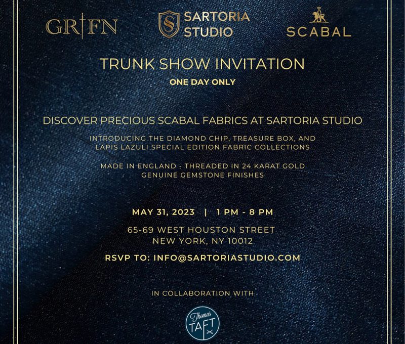 Come to Sartoria Studio for Scabal Trunk Show
