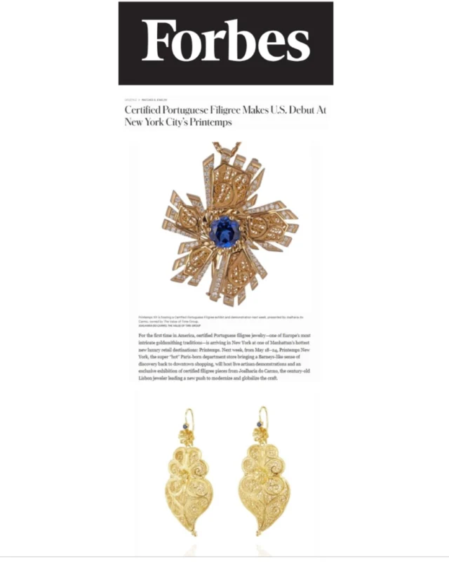 May 18–24 at Printemps New York ✨Live artisan demonstrations daily: Monday–Saturday from 12–2 PM & 4–6 PM | Sunday from 12–2 PM.

A heartfelt thank you to Roberta Naas and Forbes for this incredible feature spotlighting the U.S. debut of Certified Portuguese Filigree at Printemps New York.

Step into a living celebration of Portuguese heritage and craftsmanship as master artisans demonstrate the centuries-old art of filigree jewelry-making live in-store — featuring extraordinary handcrafted works in 19.2k gold by Joalharia do Carmo. From intricate heart motifs to modern heirloom creations, discover why this rare and newly certified art form is captivating the world.

An immersive cultural happening where luxury, artistry, history, and live craftsmanship come together in the heart of New York. We look forward to welcoming you ✨

DM US for inquiries

#filigree #joalheriadocarmo #printemps #jewelrylovers #nycevents