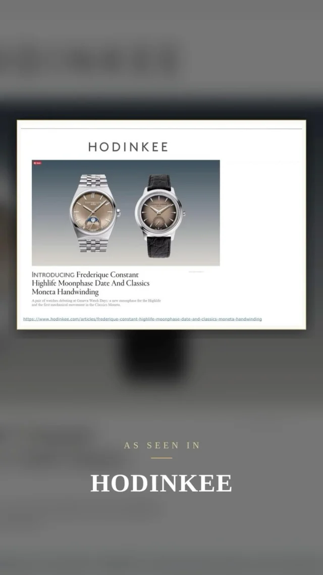 IN THE NEWS 📰

Just a few of the highlights from Geneva Watch Days 2026 ✨ The novelties from Frédérique Constant are already turning heads — the new Classics Moneta Handwinding and Highlife Moonphase Date are out in the world and the press is loving them.

A huge thank you to the incredible media partners amplifying this news — @Forbes, @Revolution, @Yahoo, @Hodinkee, @WatchTime, @GearPatrol, @Watchonista, and @TimeandTide — for helping tell this story.

Frédérique Constant has built its name on accessible luxury — genuine Swiss manufacture watchmaking, with real in-house movements, at a price point that allows more people experience true horology. Founded in Geneva in 1988, it’s proof that fine watchmaking doesn’t have to be out of reach.

Thank you for continuing to celebrate craftsmanship at every level of luxury. 🖤⌚

#GenevaWatchDays #FrederiqueConstant #AccessibleLuxury #SwissMade #WatchesOfInstagram PressRoundup