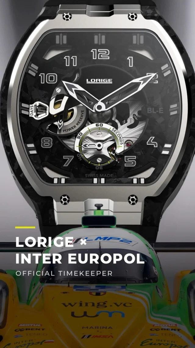 LORIGE Named Official Timekeeper of Inter Europol Competition 🏁

To celebrate the partnership, the Swiss watchmaker unveils the BL-Evolution “Competition”—a limited edition forged from race-used Carbon/Carbon brakes from the team’s No. 43 and No. 343 LMP2 cars, which secured a historic one-two finish at the 2026 24 Hours of Le Mans.

With a Carbon/Carbon case and dial, titanium details, and accents in the team’s signature yellow and green, each timepiece carries a piece of racing history. Its manually wound movement delivers seven days of power reserve—a fitting tribute to endurance.

A trophy for the wrist. Limited to 50 pieces worldwide.

Discover more @lorigeofficial 

#Lorige #InterEuropolCompetition  #EnduranceRacing #LeMans #SwissWatchmaking